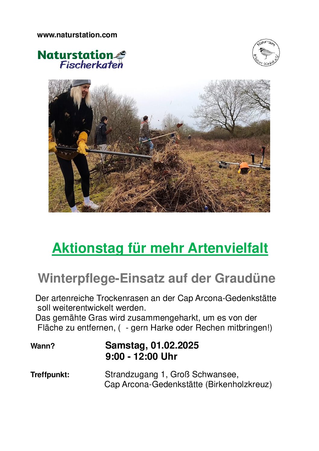 Aktionstag für mehr Artenvielfalt – Winterpflege-Einsatz auf der Graudüne