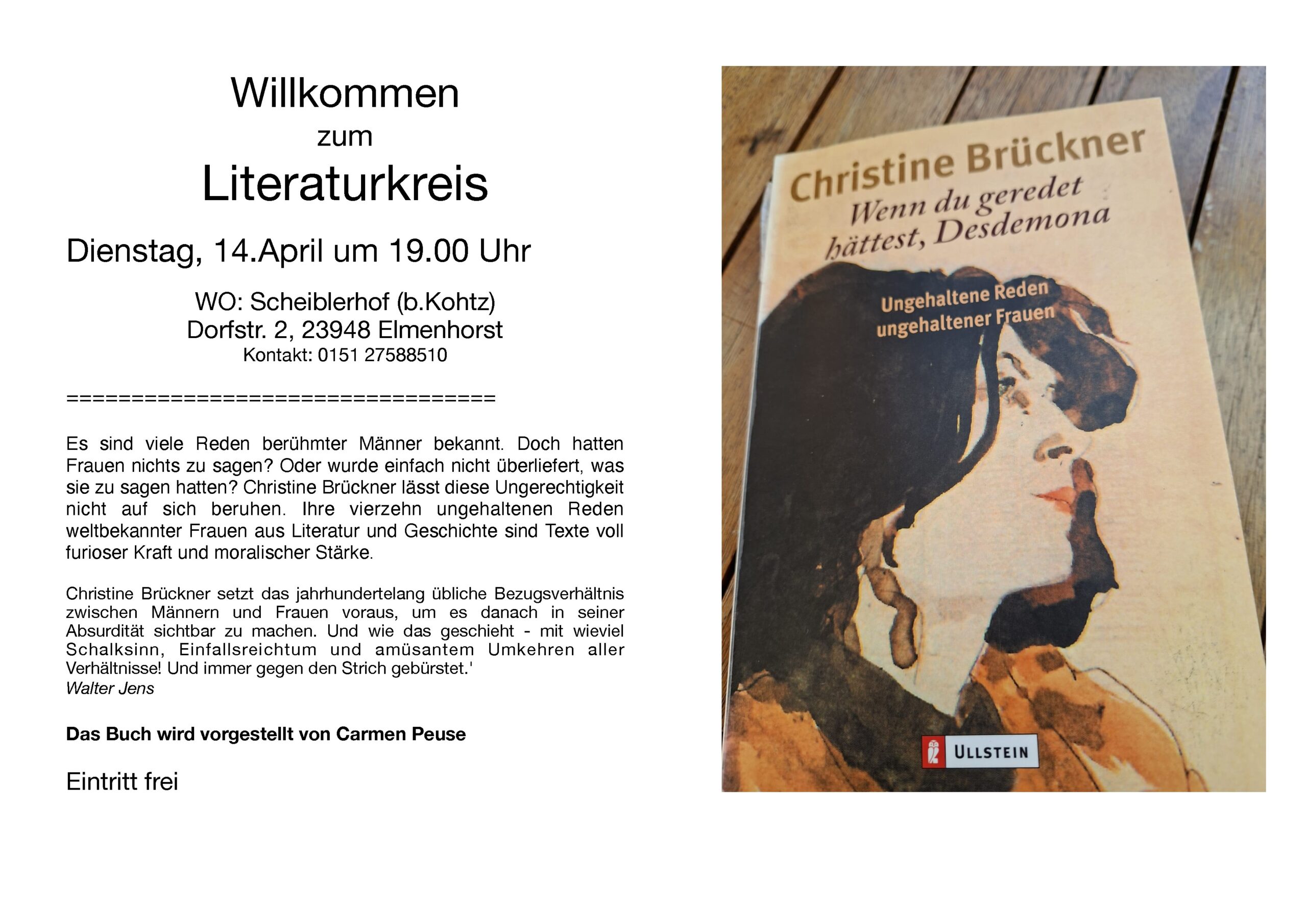 Literaturkreis April 26